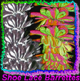 Neon & Black - White  SHOE Lace Hair Barrettes